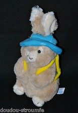 ?Peluche Doudou Lapin Beige GIPSY Chapeau Bleu Sac Jaune 21 Cm TTBE