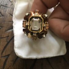 Rare Grande Bague Femme SWAROVSKI x LANVIN PARIS Crystal STATEMENT COCKTAIL