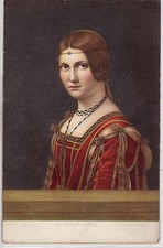 CPA - Charme, beauté, femme, Beaux-Arts. La Belle Ferronière - Léonardo da Vinci