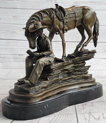 Sculpture bronze cowboy - sculpture,