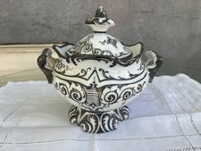 Sucrier En Porcelaine Vieux Paris - Thé Café Service - Vaisselle Blanche et Gris