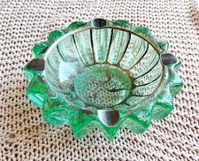 Cendrier Verre Vert fleur