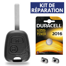 ✔KIT Boitier de Clé pour Plip Télécommande Citroen C1 C2 C3 ✚Switch ✚Pile