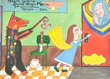 ex voto ancien, peinture. amerique su sud