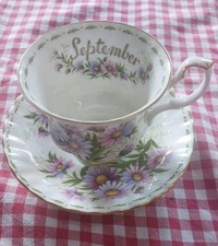 Tasse et Soucoupe a thé Porcelaine Royal Albert Flower of the Month Septembre