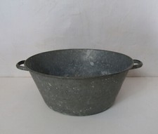 ancienne bassine galvanisée zinc 38cm vintage