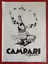 Publicité de presse Apéritif CAMPARI Hirondelles  illustrateur BISI  1939