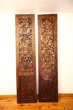 PORTES BIRMANIE SIAM CAMBODGE HAUTES Sculpt Scènes RAMAYANA Ajourées Double Face