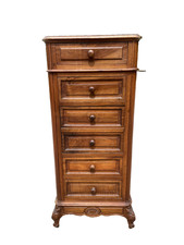 Chevet 4 tiroirs en noyer plateau marbre le tout du 19ème siècle en bon état