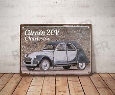 Plaque métal vintage citroen 2cv charleston Enseigne Garage Décoration atelier