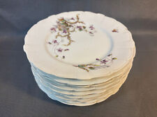 Lot de 9 anciennes assiettes plates en porcelaine début 20ème déco florale