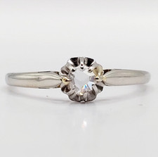 Bague solitaire art deco or