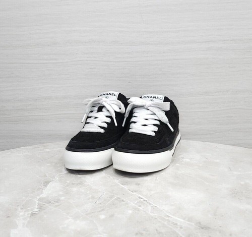 Chanel sneakers suède noir - chanel,