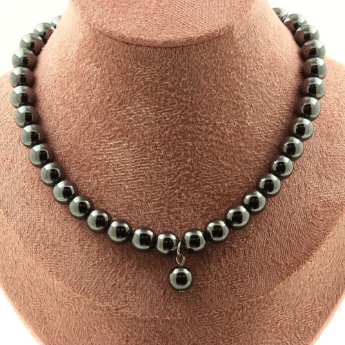 Collier perles hématite mm - collier, 8