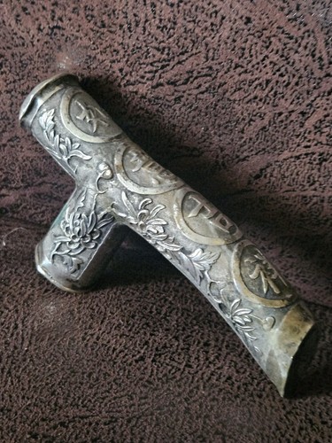 Ancienne canne pommeau argent - canne,