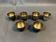 Lot de 6 anciens mini gobelets apéritif ou liqueur en métal argenté vintage