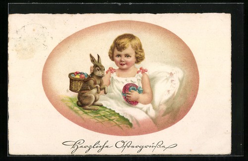 Carte postale lapin pâques - postale, de