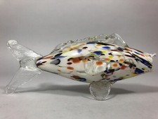 MURANO Poisson en verre soufflé multicolore Vintage 