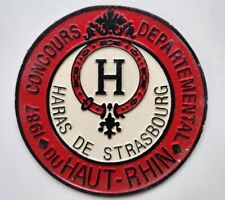 CHEVAUX PLAQUE CONCOURS HIPPIQUE haras de Strasbourg 1987