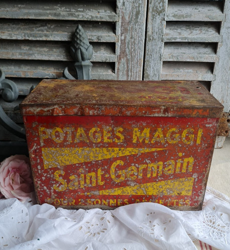 Ancienne boite fer potages - boite, en