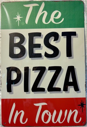 Tin sign 8x12 pizza - tin,