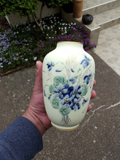 Vase Camille Tharaud porcelaine de Limoges violettes Art Déco signée G.Dupuy