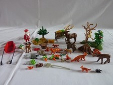 PLAYMOBIL ANIMAUX DE LA FORET PERE NOEL VEGETATION LOT ACCESSOIRES