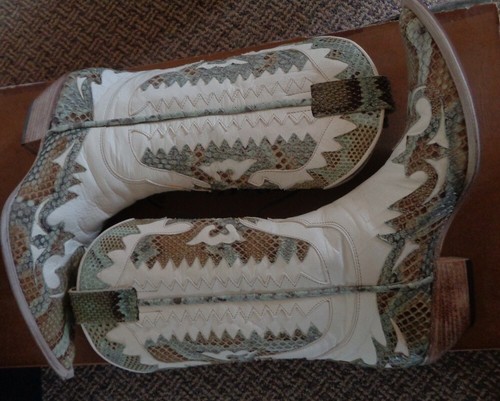 Bottes santiags cuir python - cuir,