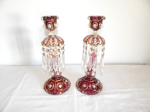 Ancienne paire bougeoirs - paire,