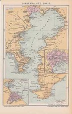 Jokohama Tokio Honshū Hondo Japon Original Carte Um 1898 Sagami Awa Jedo Edo