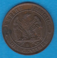 10 Centimes Napoléon III  1855 B   SUPERBE  Rare état Poids 10 g Module 30 mm