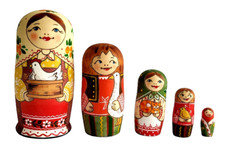 PETITE POUPÉES RUSSES MATRIOCHKA PEINTE A LA MAIN - AVEC DU POULET GOURICH