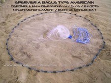 Filet de pêche épervier (4 dimensions) - Fishing cast net american style