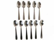 Série de 11 Petites Cuillères en métal Argenté Art Déco