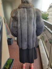 veste fourrure renard argenté