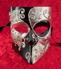 Masque de Venise Bauta Musica Noir argenté à porter - Décoration murale #1575 of