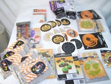 Halloween Party Supplies Assorted Holiday Cookie Cutters straws Decals hangers