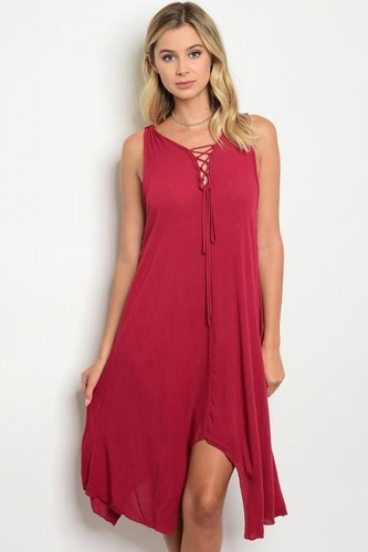Burgundy sleeveless lace - sleeveless,
