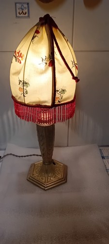 Petite lampe metal argenture