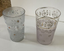 2 Anciens verres gobelet de cure ?soufflé émaillé Old enamelled glass