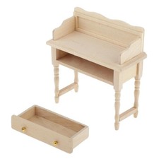 Bureau d'ordinateur ancien, coiffeuse, meuble pour maison de poupée 1:12