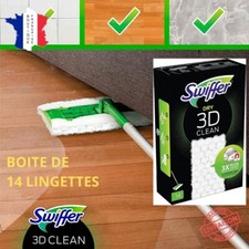Swiffer Pour Balai Attrape Poussière 3D Clean une Recharge  14 Lingettes Sèches