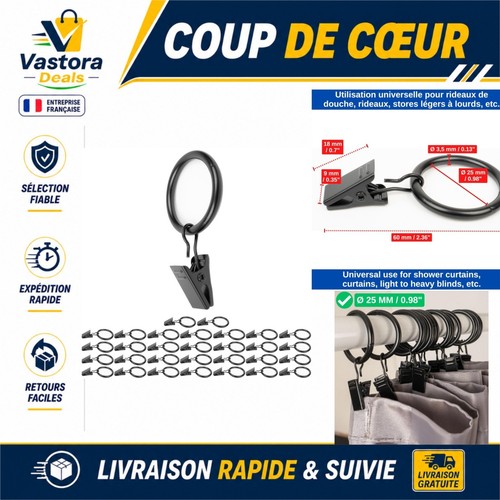Pinces rideaux avec anneaux - à,