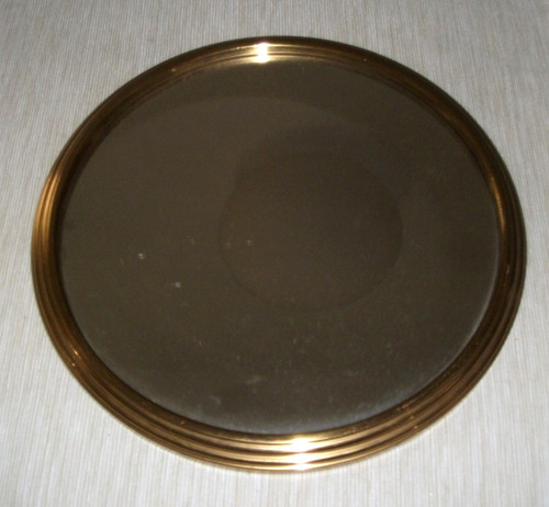 Plateau miroir rond doré