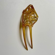 Ancien Peigne Iris Corne Art Nouveau Antique Horn hair Comb
