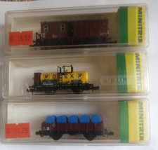 lot de 3 vagons marchandise echelle N minitrix