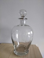 Carafe  à vin en cristal avec bouchon décor tige blé ancienne très bon état