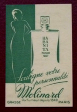 CARTE PARFUMÉE - MOLINARD - HABANITA -