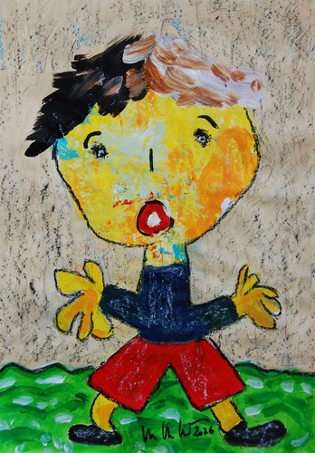 Art brut sur papier - 42x49,4, cm