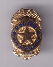RARE PINS PIN'S .. POLICE UNIT OFFICER BADGE LONG BEACH CITY CALIFORNIE USA ~FY